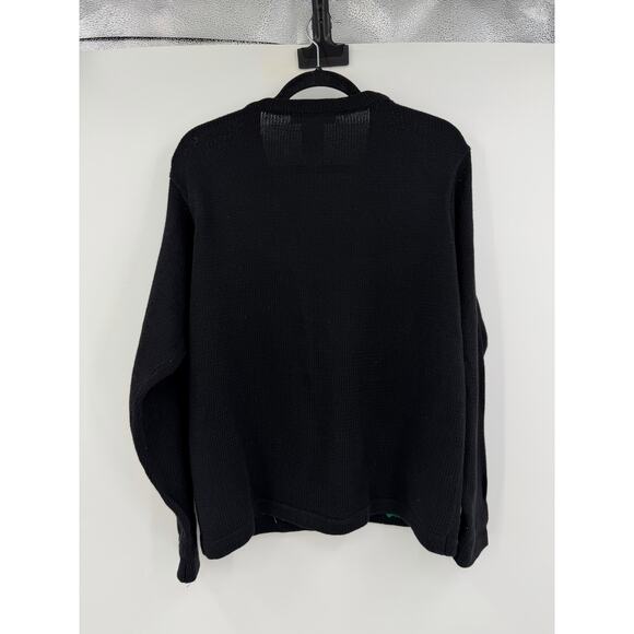 Vintage Victoria Jones Christmas Sweater Size M Black Embroidered Candy Canes - Picture 2 of 10